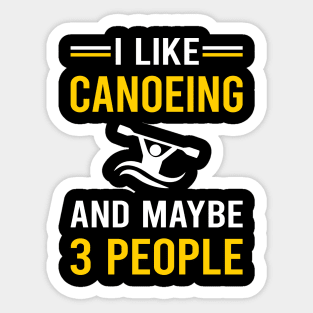 3 People Canoeing Canoe Sticker